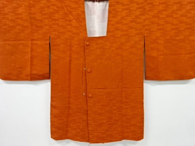 JAPANESE KIMONO / VINTAGE MICHIYUKI COAT / MATELASSE​ / WOVEN EGASUMI PATTERN